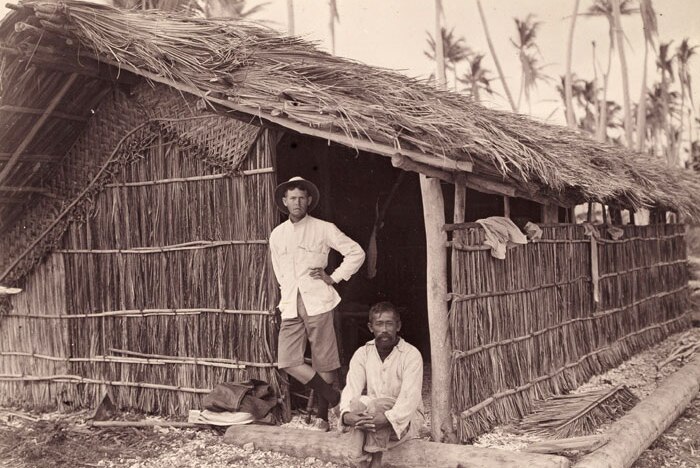 A Cocos Islands hut, made from Coconut Palms c.1912