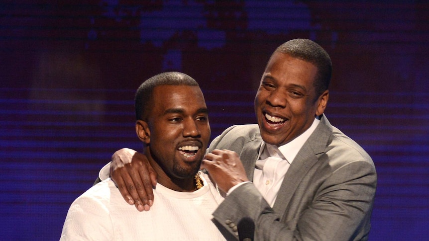 Jay Z and Kanye West being friendly