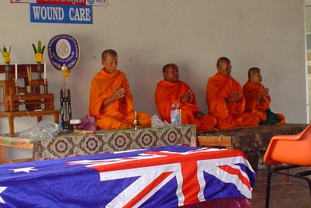 A repatriation ceremony for an Australia victim.