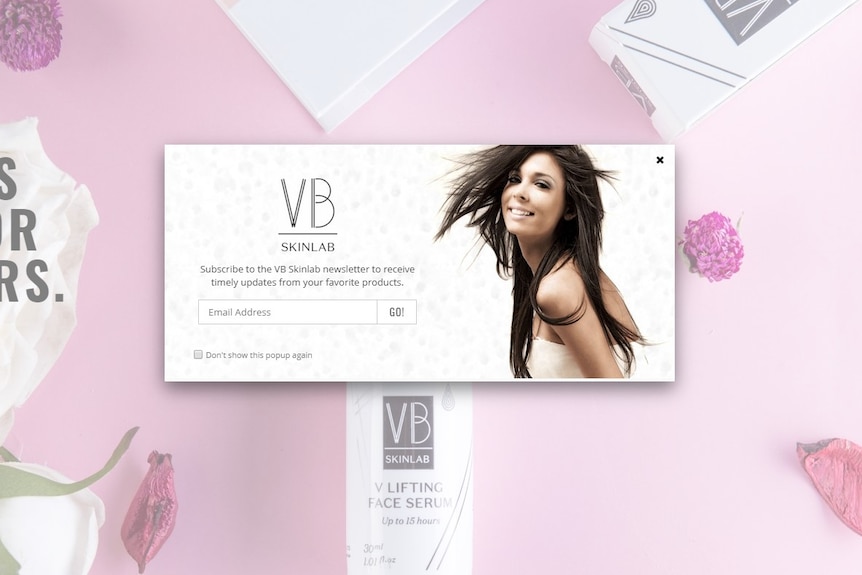 VB Skinlab marketing featuring the VB trademark.