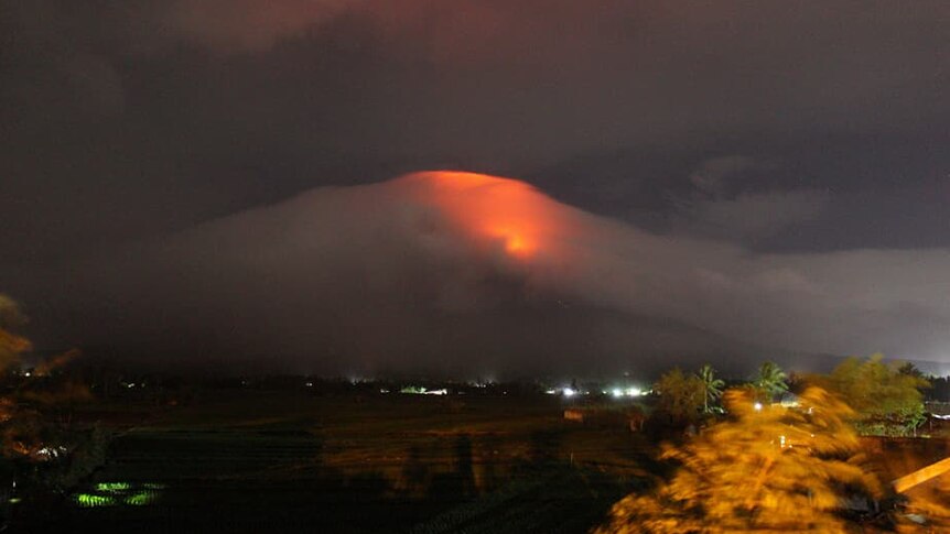 A volcano erupts in Philippines