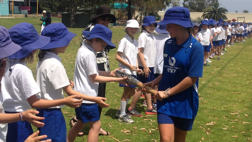 The Commonwealth Games Queen's Baton relay at East Fremantle Primary School.
