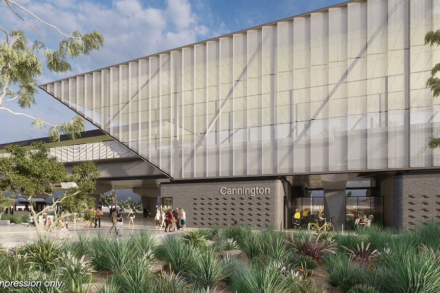 An artist's impression of soon-to-be-built Cannington train station.