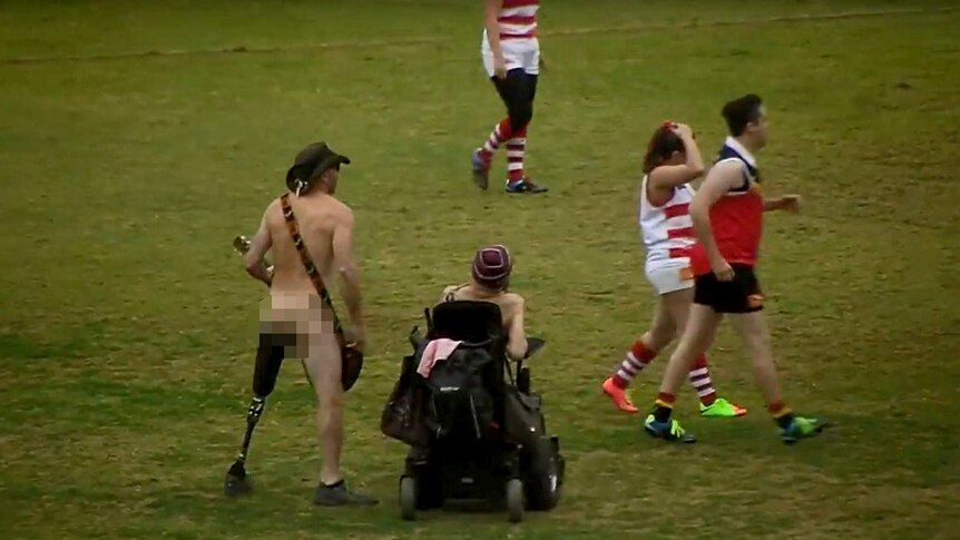 Streakers take to the field in last year's Reclink Community Cup