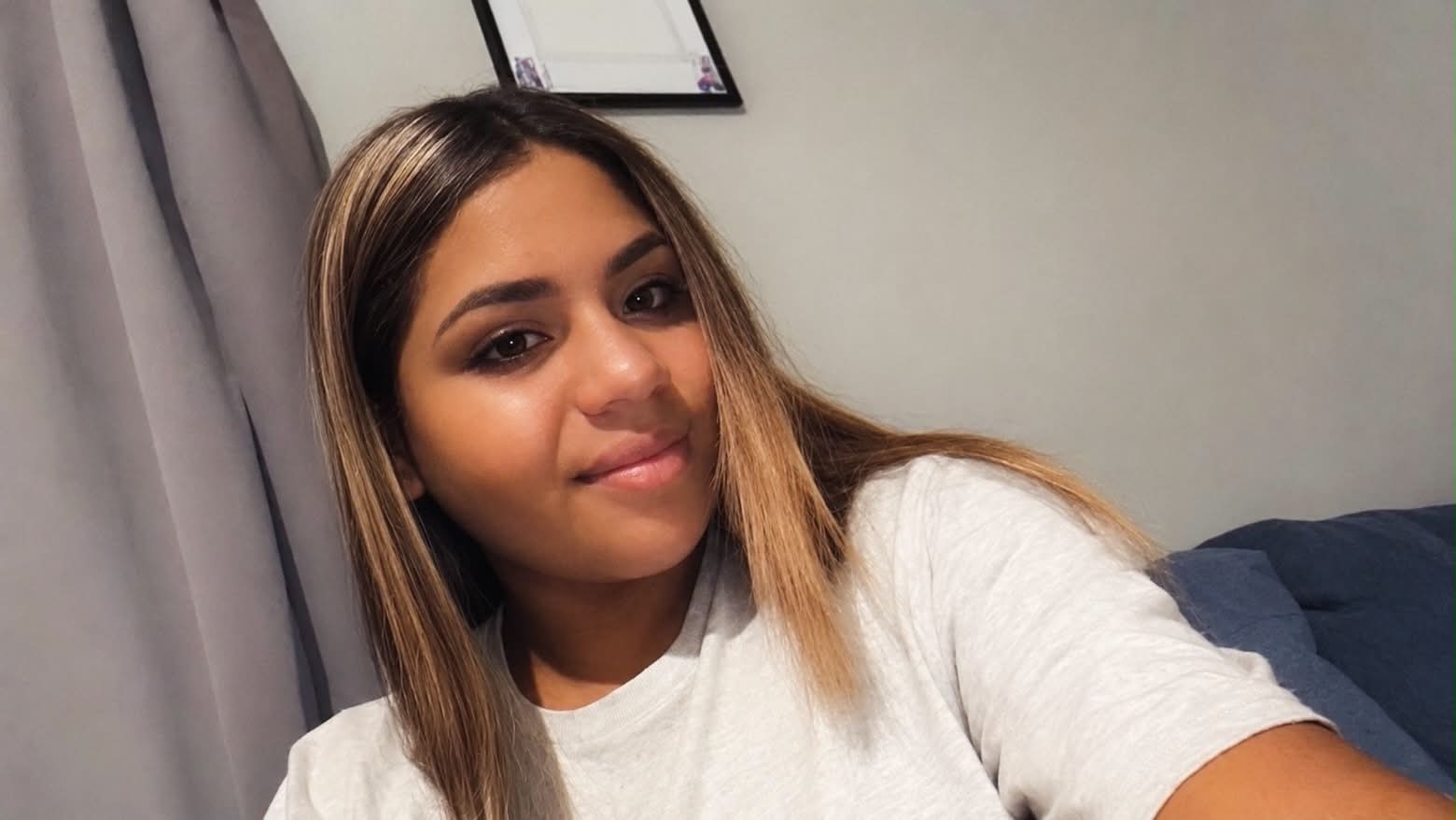 A selfie of a young woman
