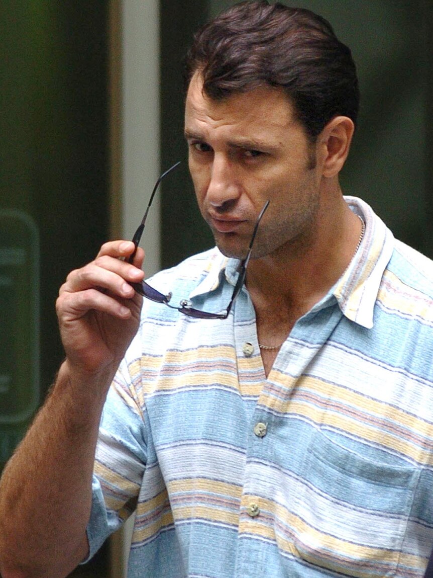 Max Sica leaves the Brisbane District Court in February 2005.
