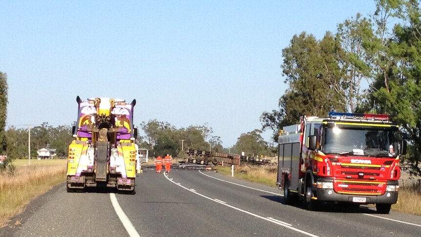 Two people killed after their utility collided with a truck on the Bruce Highway at Yaamba in central Qld