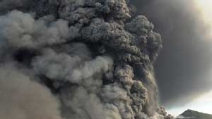 Eruption: Favourable winds have kept the bulk of the ash away from Rabaul.