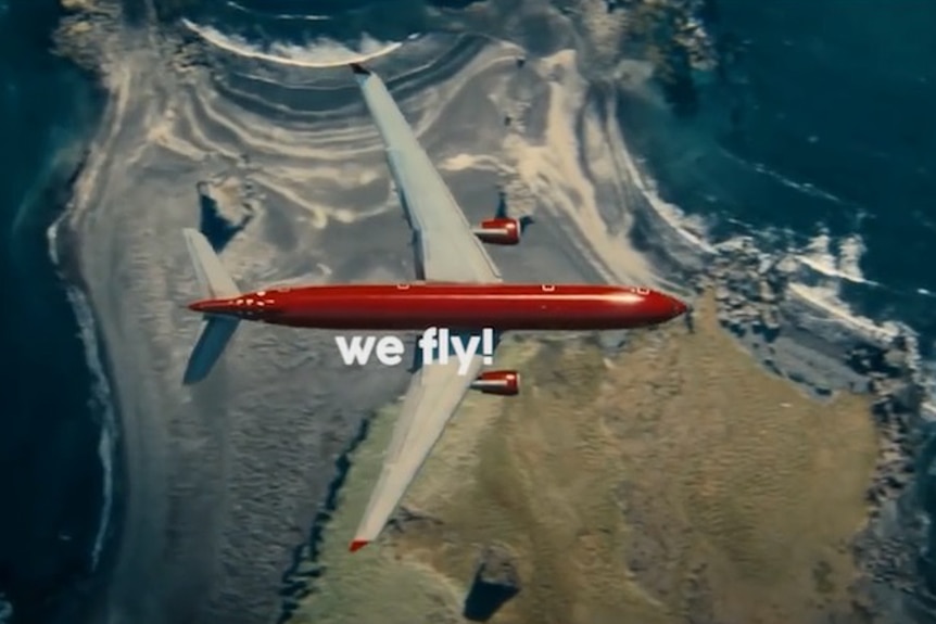 A plane flying over land with the caption 'we fly'.