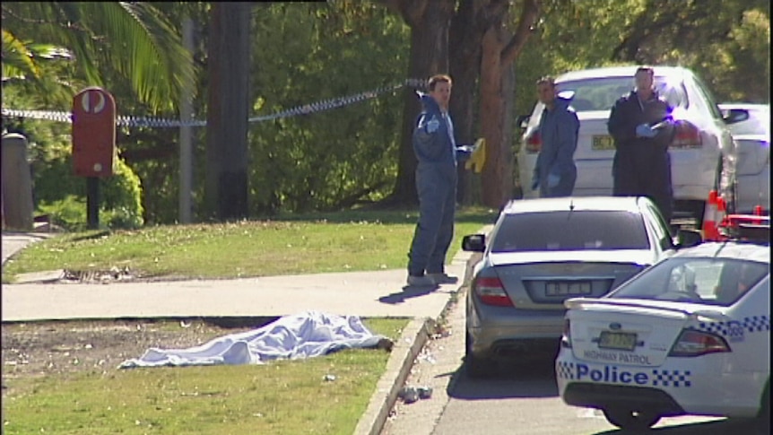 police at the scene of a double shooting in Sydney