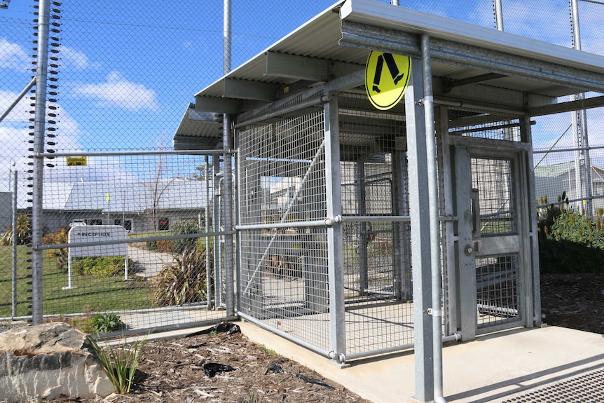 Prison security gate.