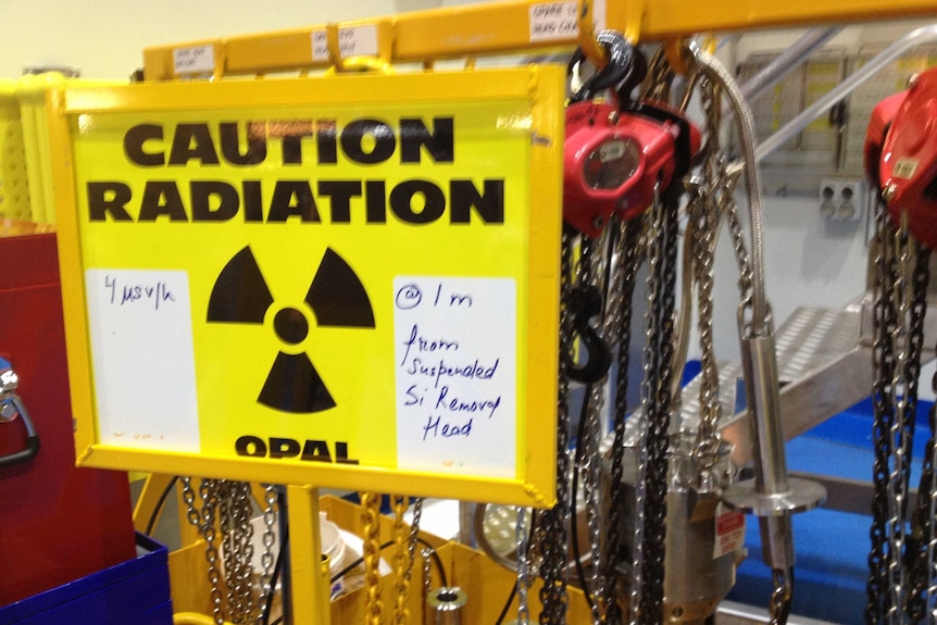 A sign at the Lucas Heights reactor