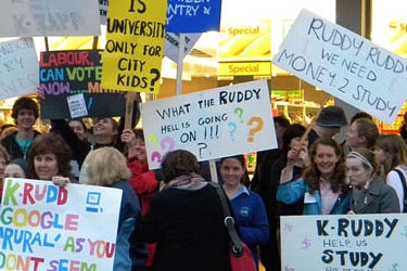 Student protest (ABC Local : Tim Gerritsen)