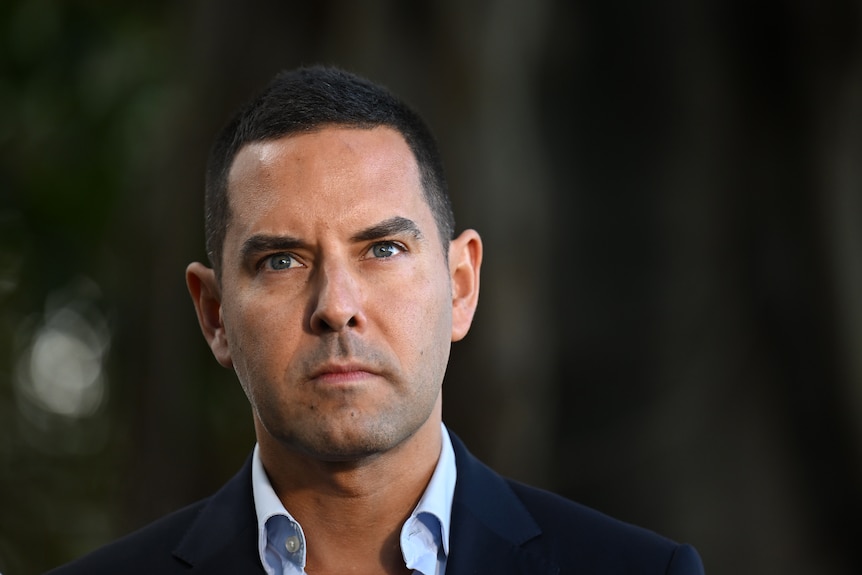 Alex Greenwich at a press conference in Sydney