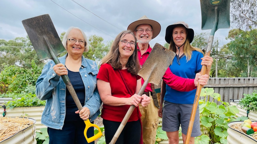 Gardeners carry spades.