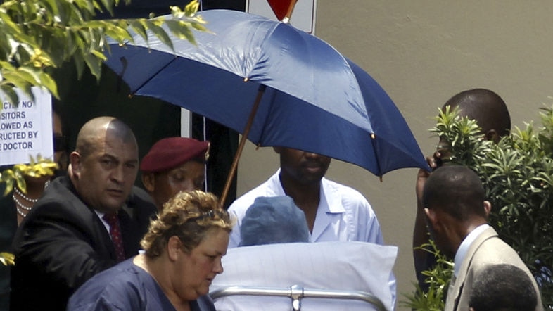 Former South African president Nelson Mandela leaves hospital