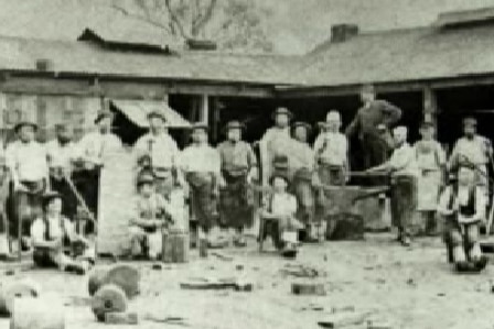 Early German settlers at work in the Barossa Valley.