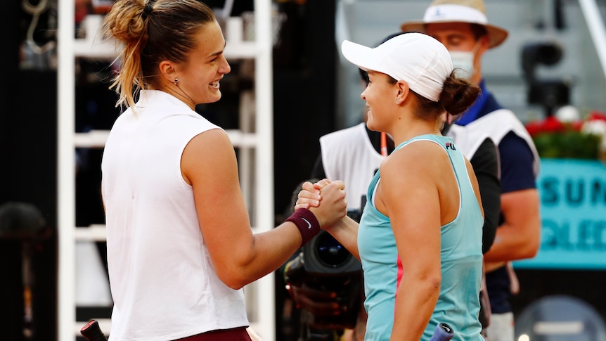 Ash Barty's 16-match unbeaten run on red clay ends with defeat in the Madrid Open final
