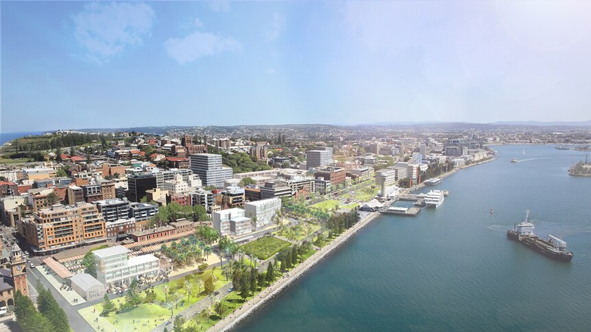 An artist's impression of Newcastle after the rejuvenation of the CBD.