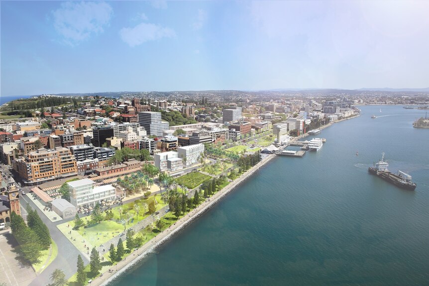An artist's impression of Newcastle after the rejuvenation of the CBD.