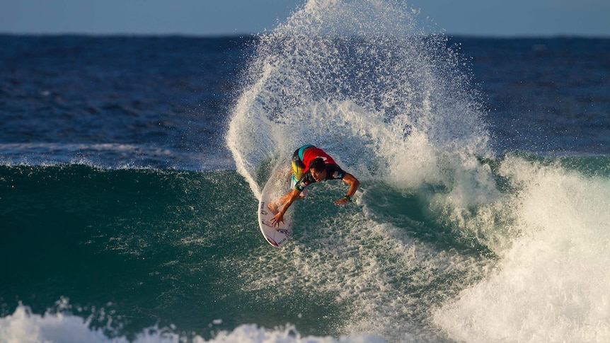 Gabriel Medina surfing at Snapper Rocks