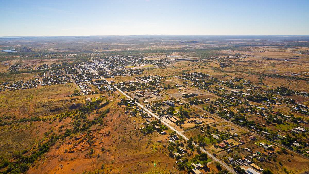 Una vista aérea de la ciudad de Cloncurry.