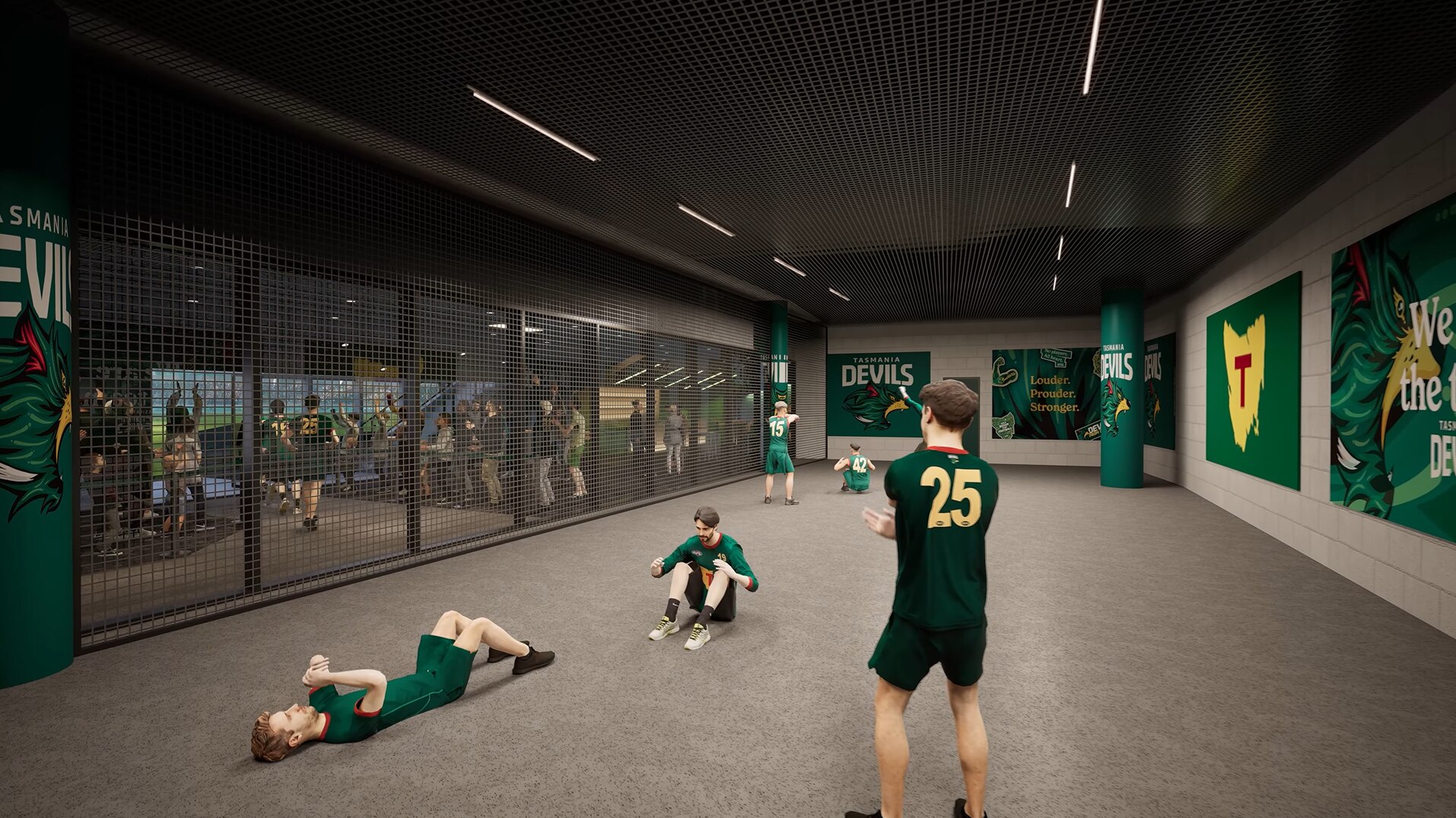 Macquarie Point render, Inside warm up facilities