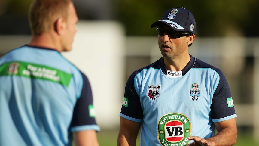 Laurie Daley at Blues training
