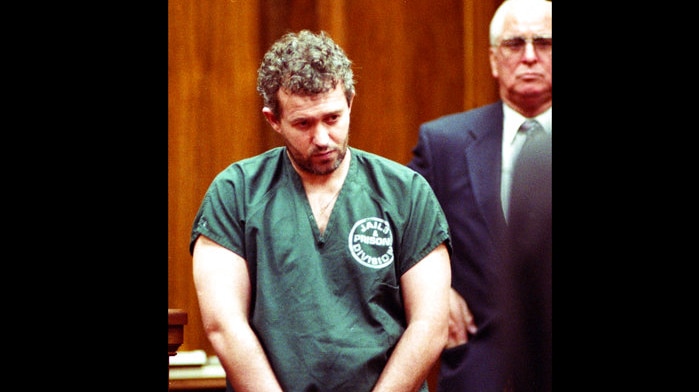 Former English soccer coach Barry Bennell appears in a Florida courtroom on June 23, 1995.