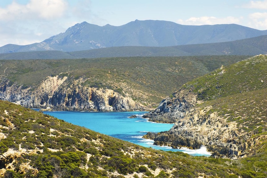 A national park with mountains and the ocean