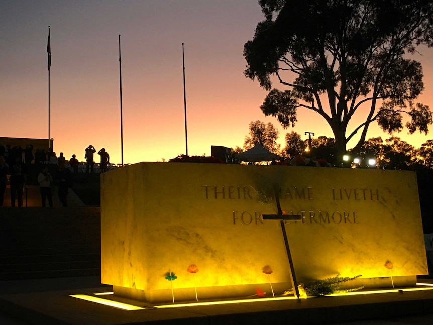 Stone of Remembrance at Anzac Day 2016 dawn service