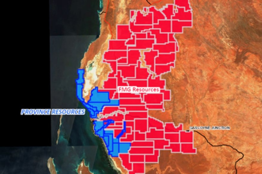 A map of mining tenement boundaries in Western Australia.