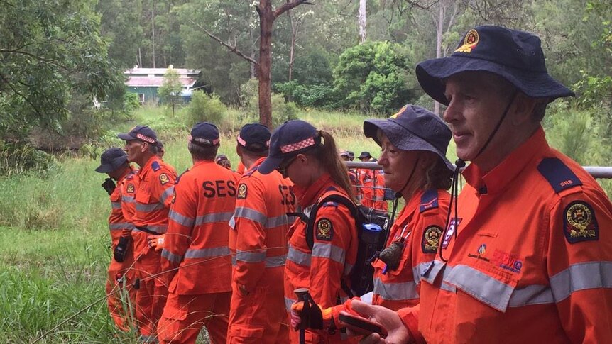 SES volunteers helped search the 3.6 hectare property.