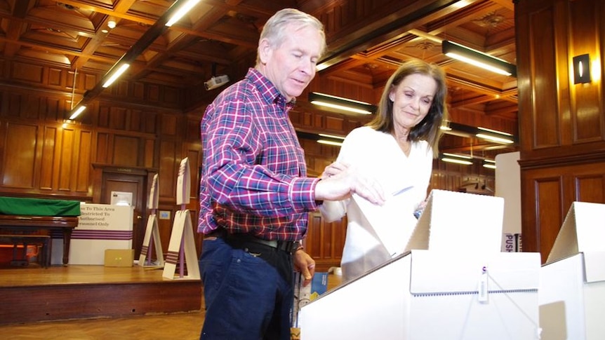 Colin and Lyn Barnett voting