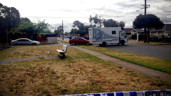 Police cordon off part of Woodville North after a body was found in the street.