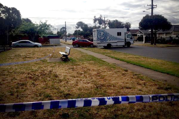 Police cordon off part of Woodville North after a body was found in the street.