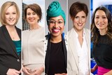 Some of the ABC's female presenters: Leigh Sales, Virginia Trioli, Yassmin Abdel-Magied, Emma Alberici, Kumi Taguchi.