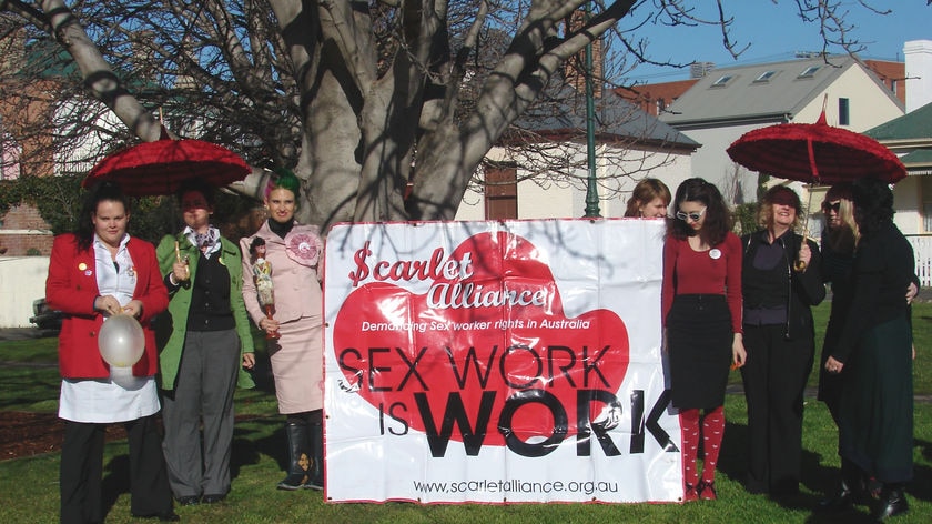 Scarlet Alliance sex workers protest Hobart 20080822