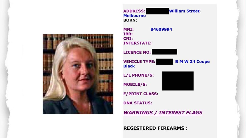 A document showing Nicola Gobbo's police file.
