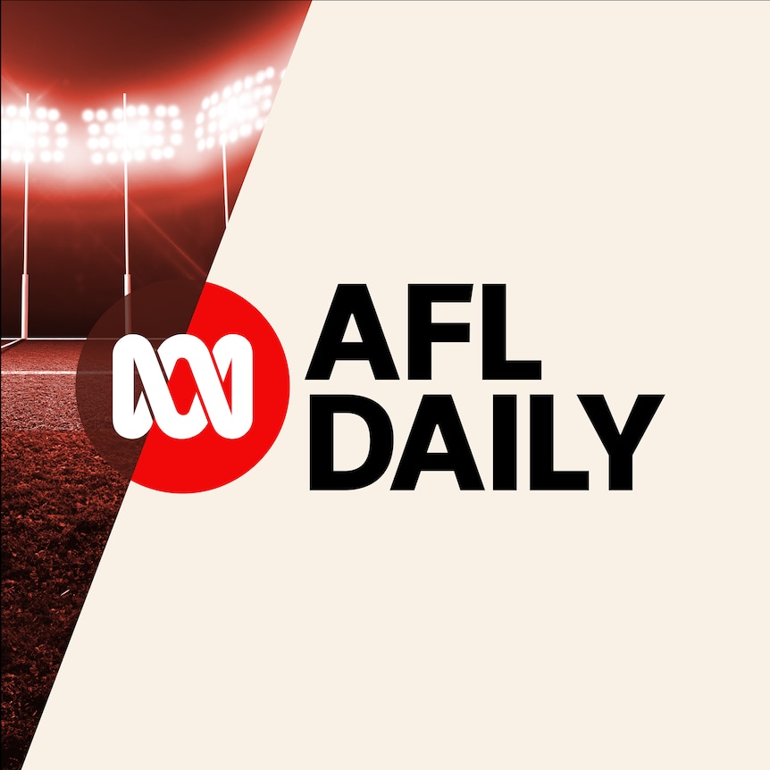 AFL Daily graphic logo, with stadium lights in the background.