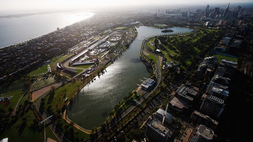 General overhead view of Albert Park F1 circuit