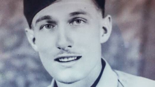A young air force pilot (Frank Robertson) at 21 years of age.  He fought for the 75 squadron.