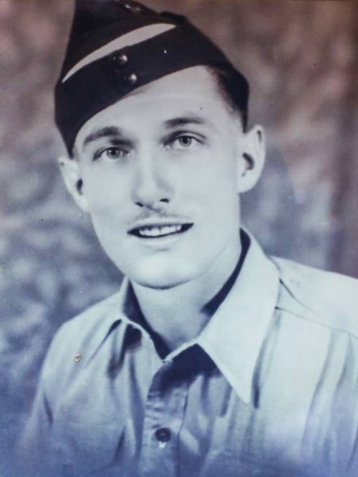 A young air force pilot (Frank Robertson) at 21 years of age.  He fought for the 75 squadron.