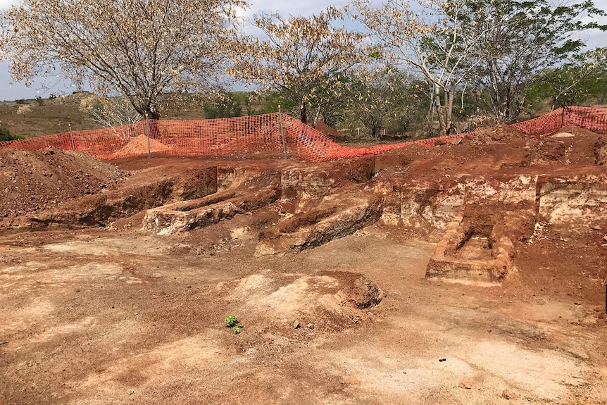 Old graves unearthed in an excavation