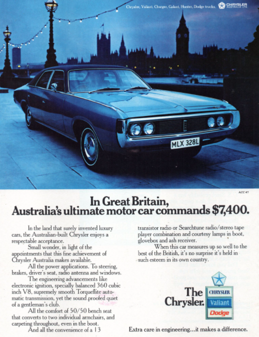 Chrysler Australia 1973 ad