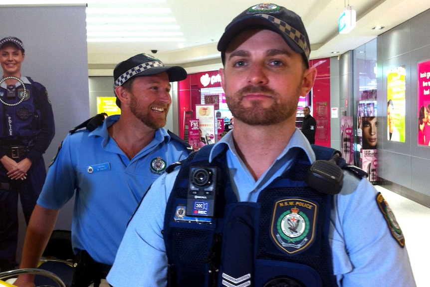 NSW Police Officer wearing BMV camera
