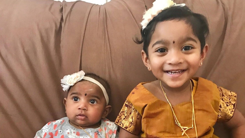 The two children of asylum seekers Nadesalingam and Priya Murugappan.