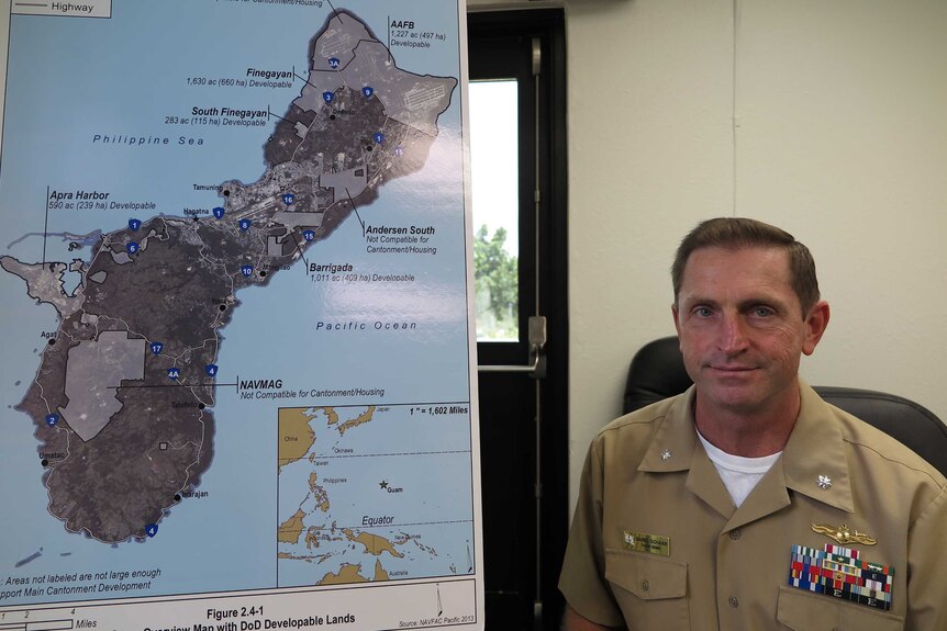 US Navy Commander Dan Schaan at the Apra Harbour Naval Base