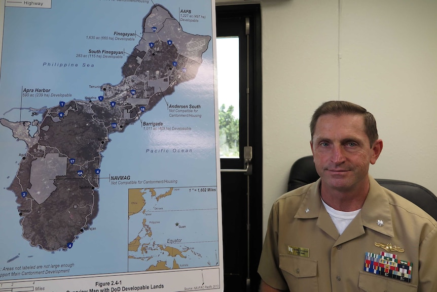 US Navy Commander Dan Schaan at the Apra Harbour Naval Base