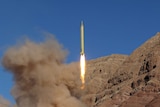 A ballistic missile is launched and tested in an undisclosed location in Iran